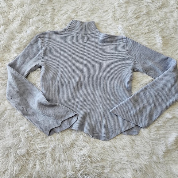 Frank &‎ Oak Blue 100% Merino Wool Asymmetrical Hem Turtleneck Sweater. Size XXS - Picture 4 of 10